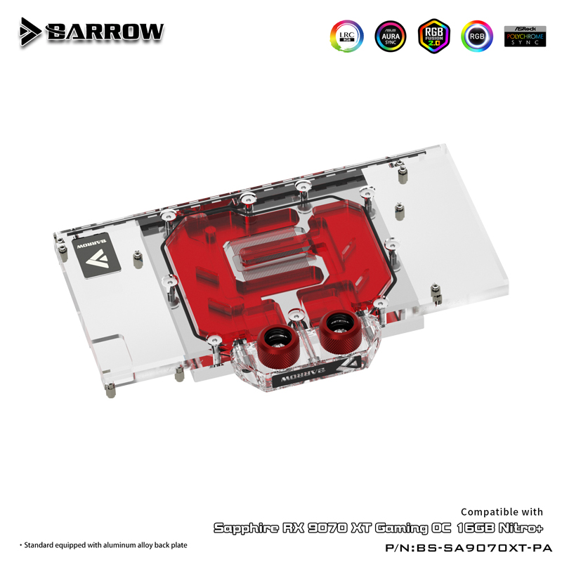 Rx 9070 16Gb - บล็อกน้ำ GPU สำหรับ SAPPHIRE RX 9070