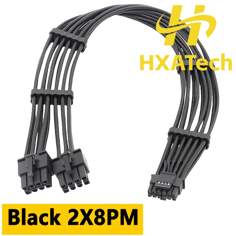 สายเคเบิลการ์ดจอ HXATech- 2x8P - Dual 8Pin To 16Pin 12Vhpwr Cable บทวิจารณ์และราคา