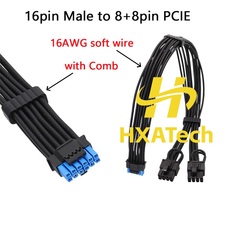 HXATech-Colorful 12VHPWR ถึง D - Dual 8Pin To 16Pin 12Vhpwr Cable บทวิจารณ์และราคา